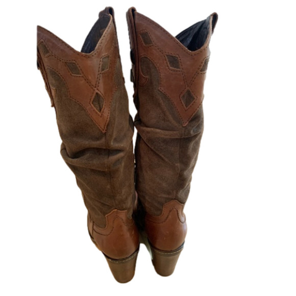Vtg Italian ALTO GRADIMENTO Womens Brown Suede leather Cowboy boots - Picture 17 of 17